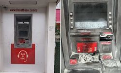 Kimliği belirsiz kişiler ATM'yi yaktı